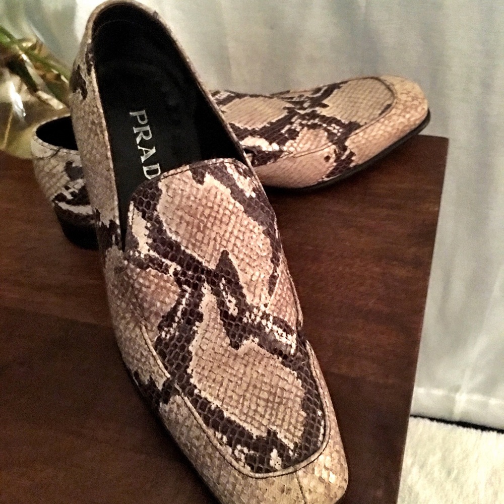 Vintage Prada Snakeskin loafers
